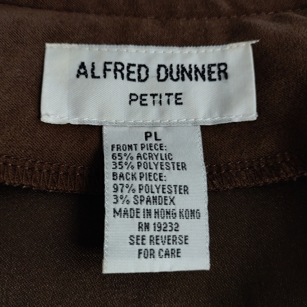 Vintage Alfred Dunner Vest Size PL  Faux Sherpa/Suede Beige/Brown Patches Button - Picture 6 of 6